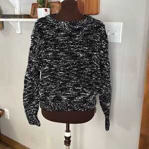 POL marled sweater womens size small black white gray soft cozy neutral